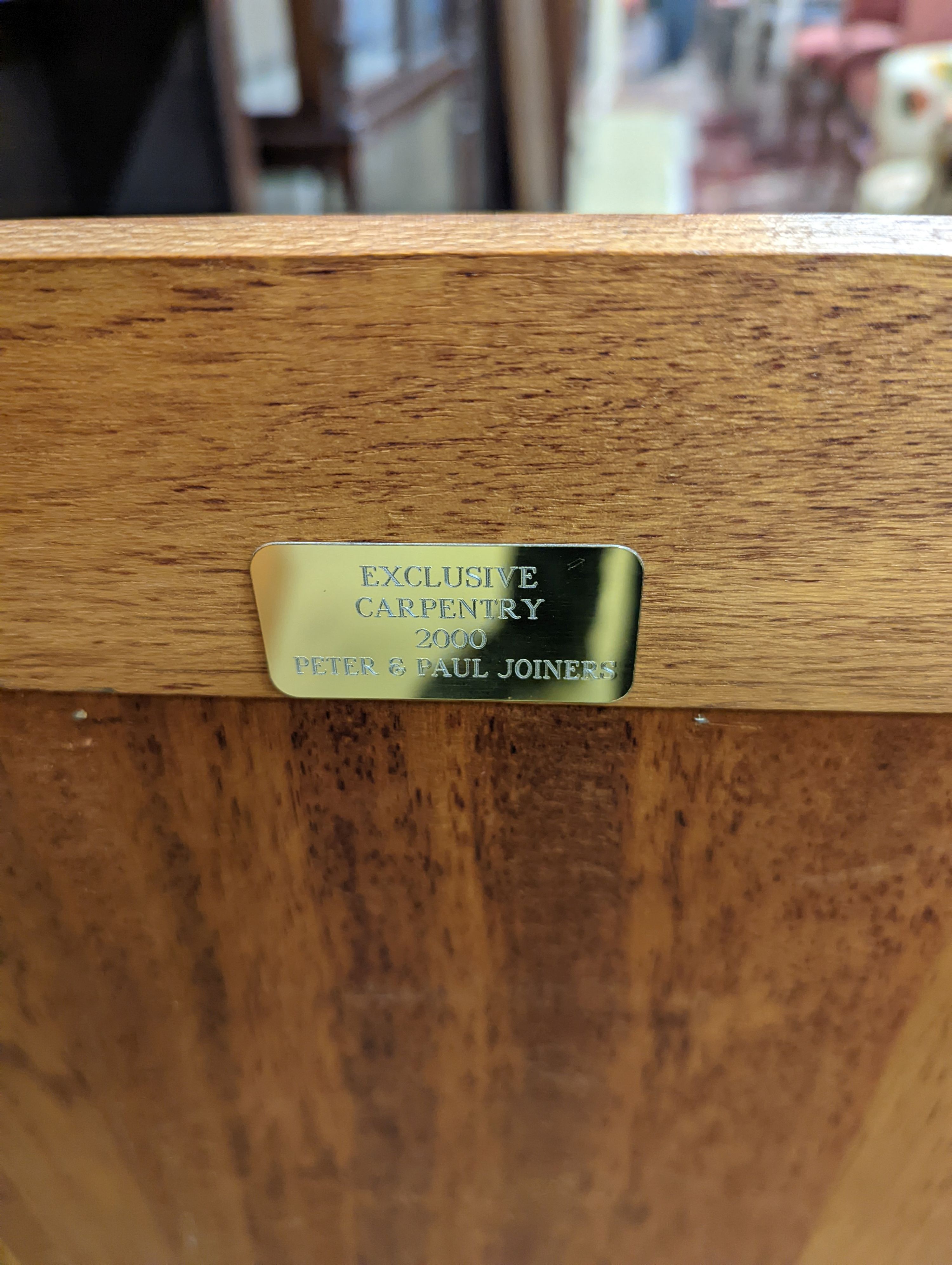 A Victorian style pale oak open bookcase, length 122cm, depth 46cm, height 229cm